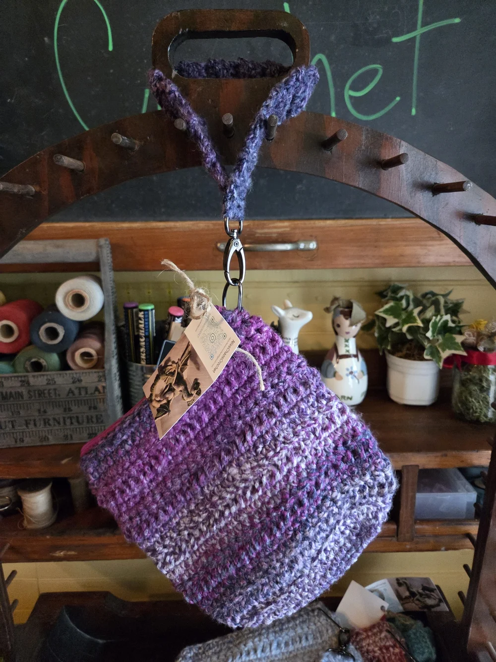 Handmade Crochet Wristlet Pouch - Multicolor Pastel